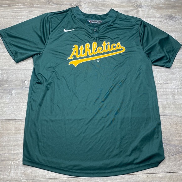 Nike Other - Nike MLB Jersey Mens Large Green Oakland Athletics Short Sleeve Henley Shirt